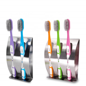 Adhesive Stainless Steel 3 in 1 Toothbrush Hanger Toothbrush Holder