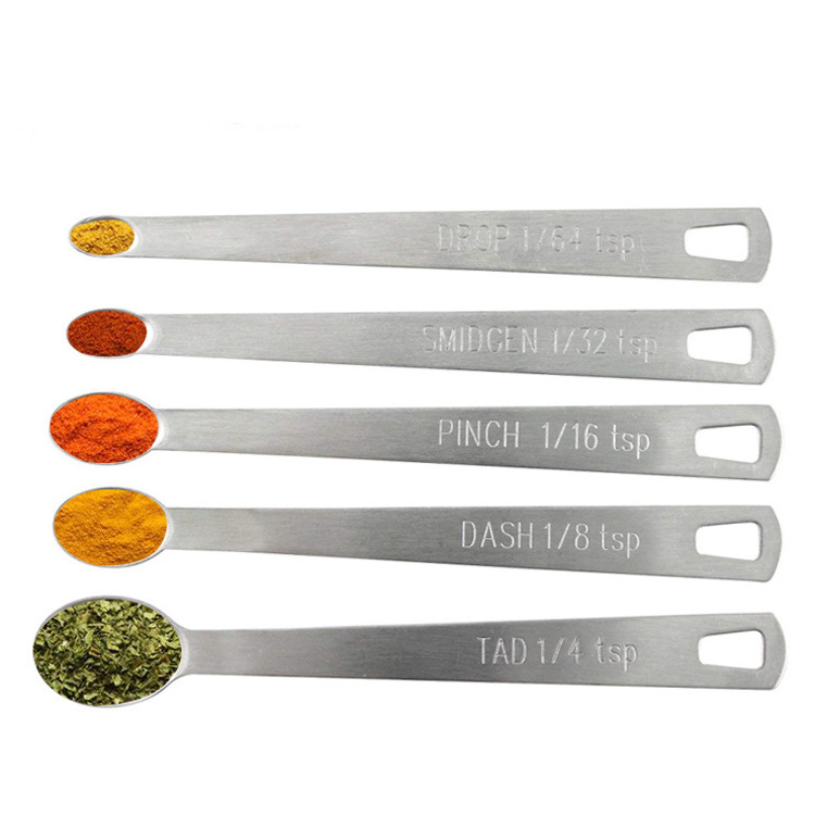 Tad Dash Pinch Smidgen Drop Stainless Steel 5 Pieces Mini Teaspoon Small Measuring Spoons