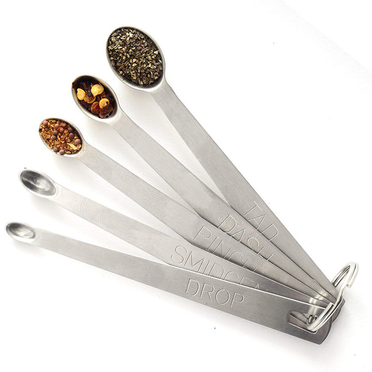 Tad Dash Pinch Smidgen Drop Stainless Steel 5 Pieces Mini Teaspoon Small Measuring Spoons