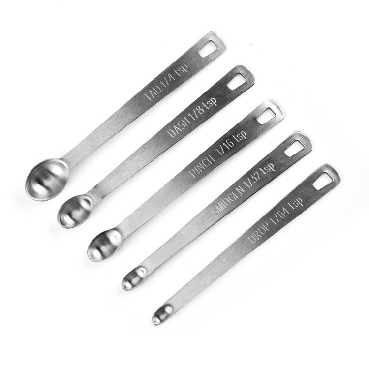 Tad Dash Pinch Smidgen Drop Stainless Steel 5 Pieces Mini Teaspoon Small Measuring Spoons