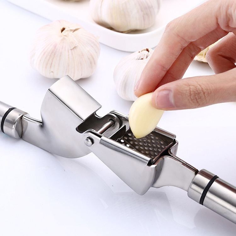 Wholesale Handheld Kitchen Tool 304 Stainless Steel Manual Garlic Press Crusher