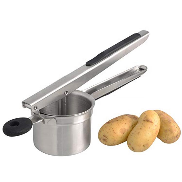 Hot Sale Stainless Steel  Fruit Press and Ricer Potato Masher with Soft Grip Handle