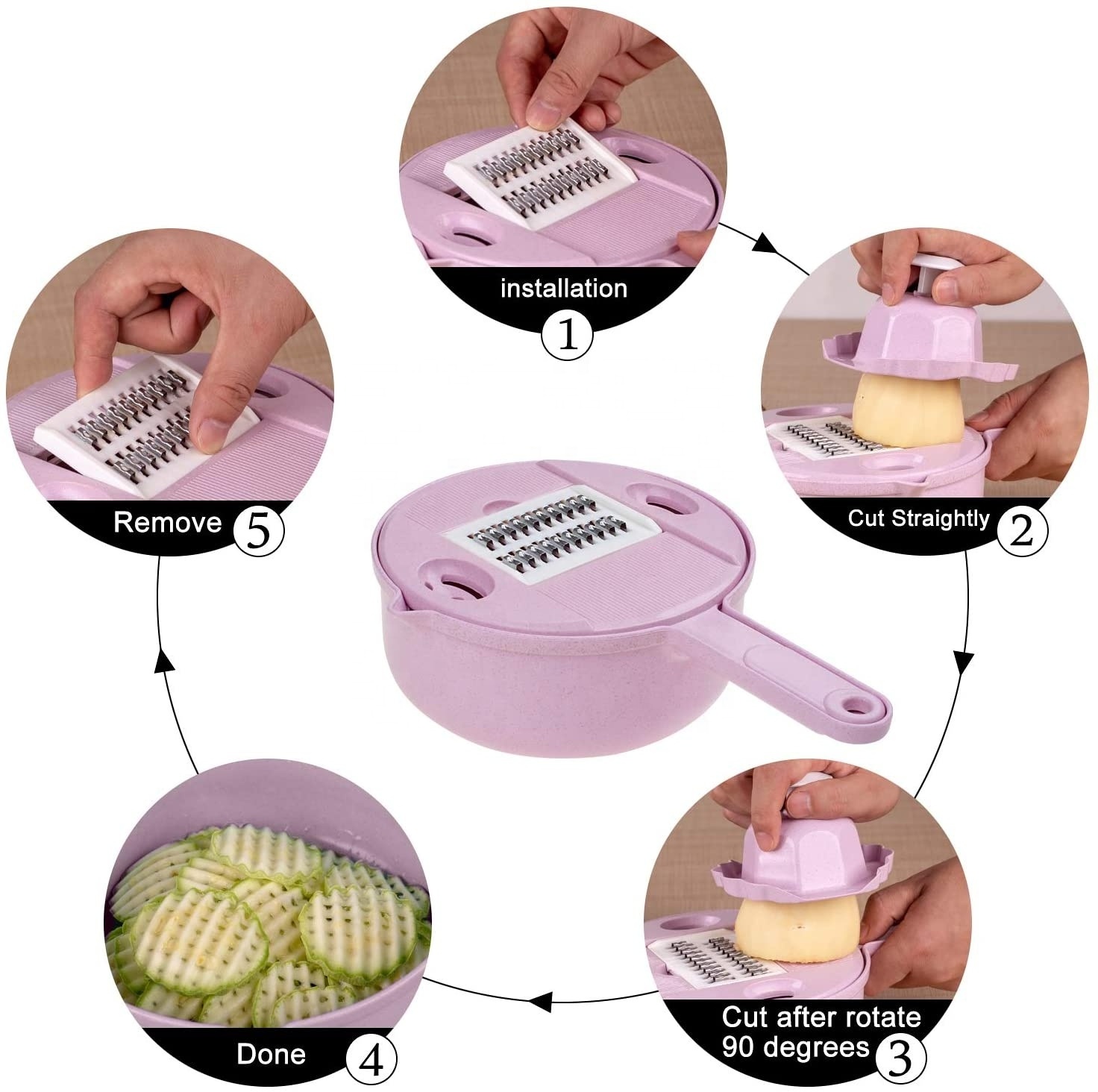 Hot Sale Multifunction Chopping Vegetable Mandoline Slicer - 10 in 1 Vegetable Spiralizer Cutter and Shredder