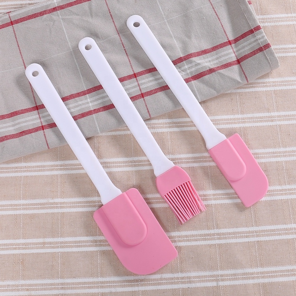 Silicone Cake Baking Mixing Spatula Scraper and Brush Set