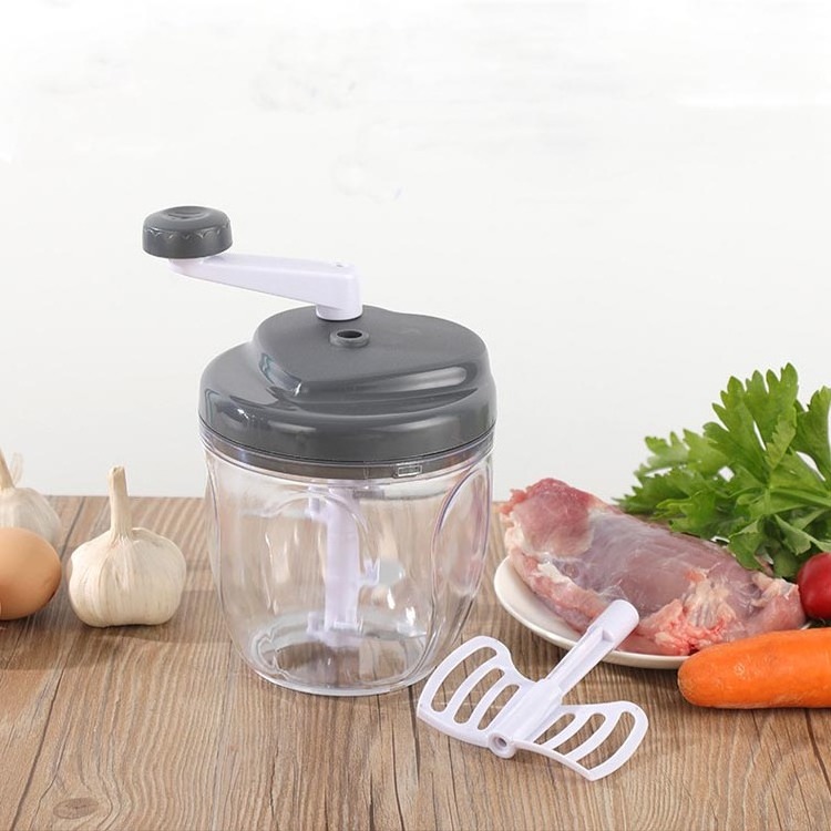 Ready to Ship Wholesale 900ml Food Processor Meat Grinder Hand Crank Manual Food Chopper 5 Blades