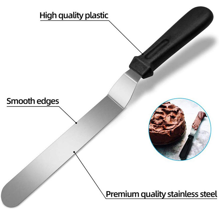 Kitchen Gadgets 6inch 8 inch 10 inch Decorating Stainless Steel Angled Cake Icing Spatula Set of 3