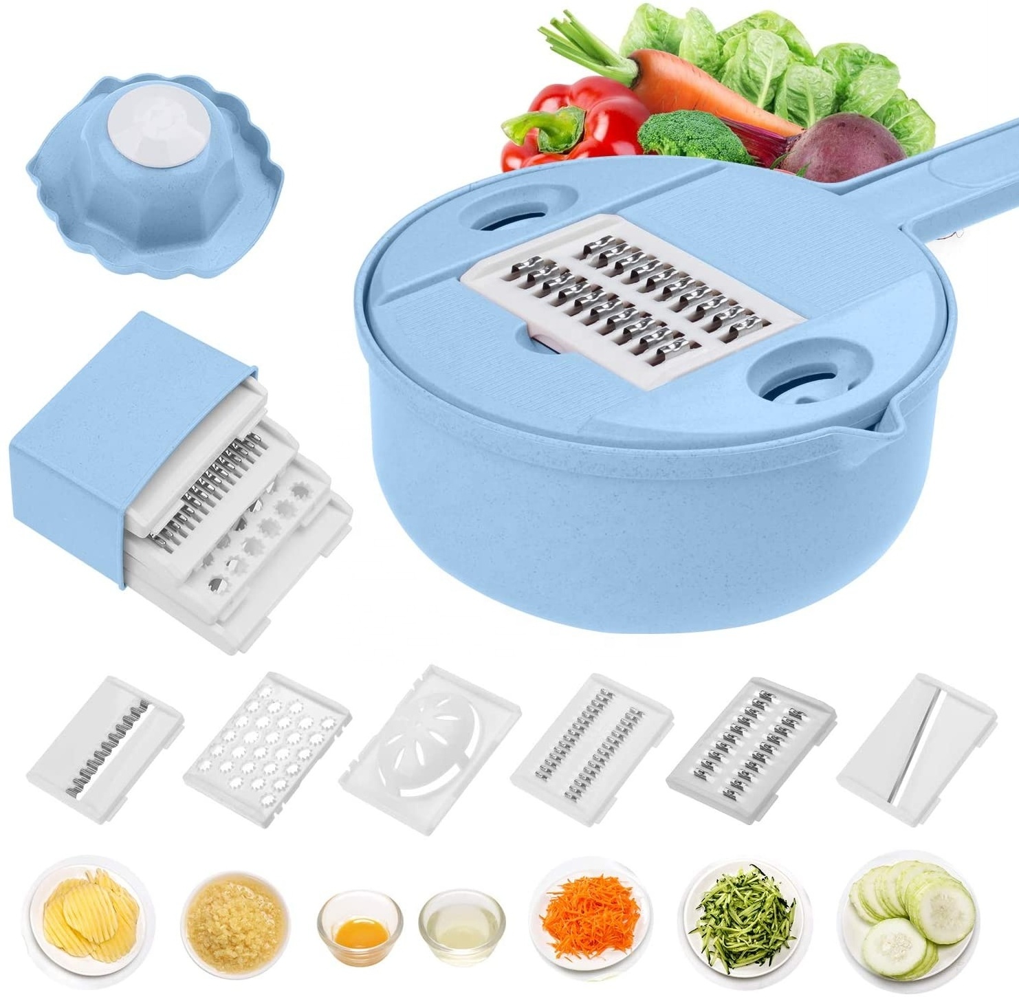 Hot Sale Multifunction Chopping Vegetable Mandoline Slicer - 10 in 1 Vegetable Spiralizer Cutter and Shredder