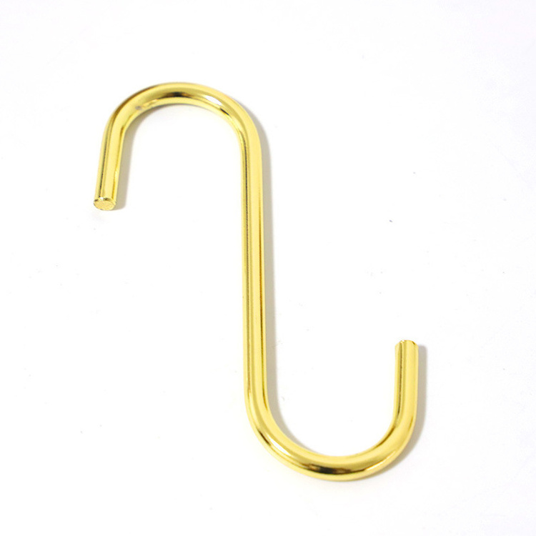 Gold S Shaped Hooks Stainless Steel Metal Hangers Hanging Hooks for Kitchen Work Shop Bathroom Garden