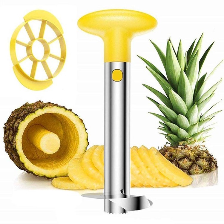 Stainless Steel Easy Kitchen Fruit Tool 3 in 1 Pineapple Peeler and Corer Slicer Cutter