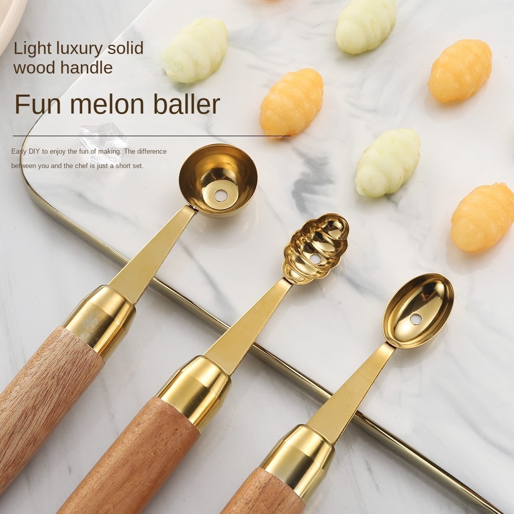 2022 Dig Fruit Ball Spoon Watermelon Spoon Round Spoon Ball Scoop  Scoop For Fruit Digging Ball