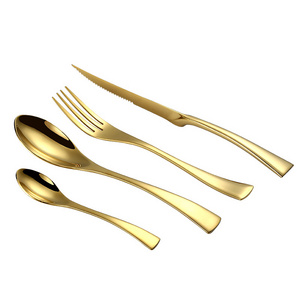 Cutlery Set,kaya Gold Cutlery Set,reusable Restaurant Flatware Set Food Grade 18 10 Stainless Steel PVC Bag/gift Box Accepatable