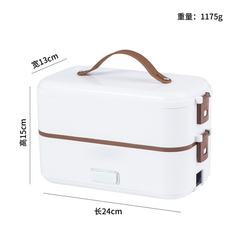 Portable Electric Lunch Box Heating Double Layer Stainless Multifunctional Mini Rice Cooker European American Standard