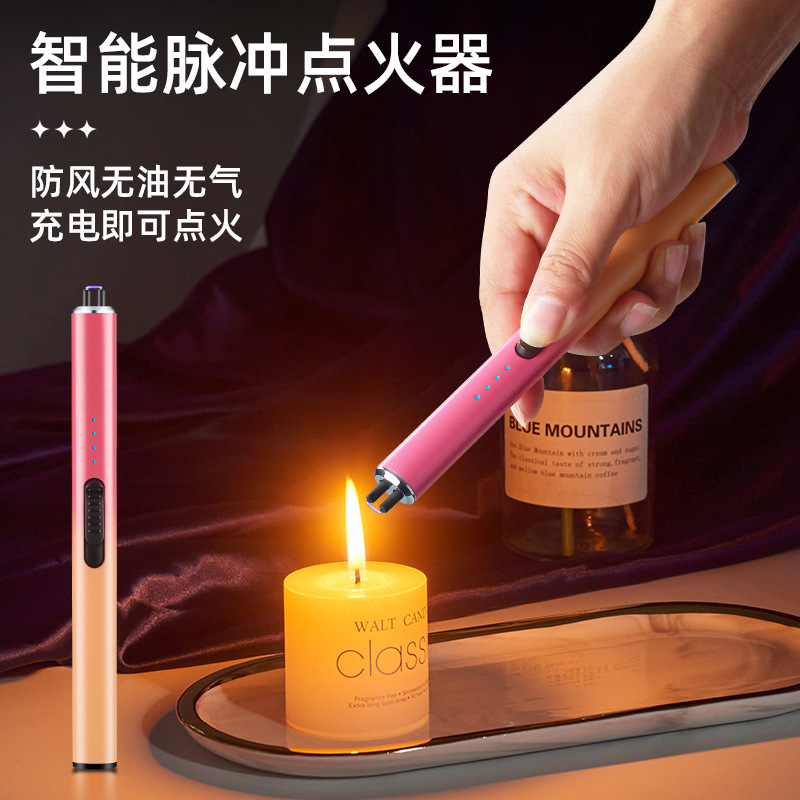 Long Pulse Igniter Candle Lighter Electronic Arc Lighter USB Rechargeable Lighter for Candle Cigarette Kitchen