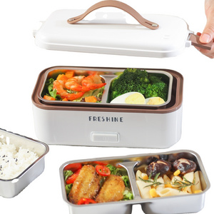 Portable Electric Lunch Box Heating Double Layer Stainless Multifunctional Mini Rice Cooker European American Standard