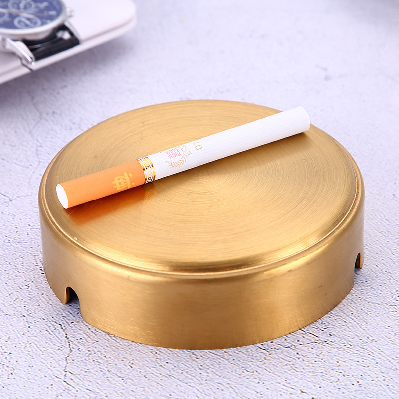 Gold Stainless Steel Ashtray Metal Cigar Ashtray Portable Ashtray