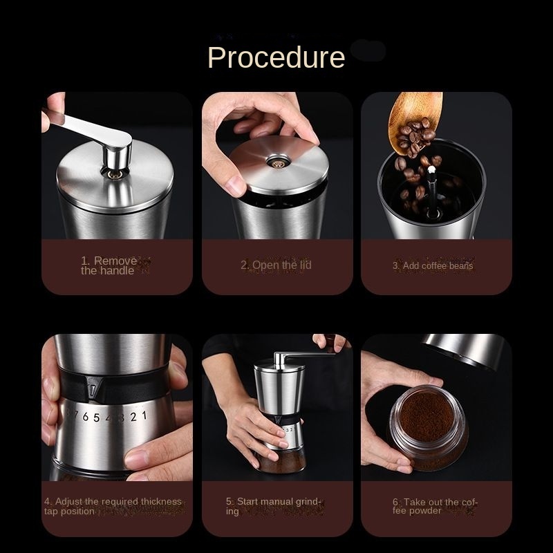 Manually Operated Coffee Grinder Hand Mill Removable Portable Grinder Coffee Machine Ceramic Grinding Core Thickness Can