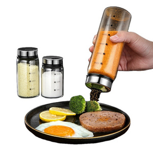 Factory Price herb Jar spice Jar spice bottles spicy Rotating Glass Seasoning Jar Set Herb Spice Tools  Bottles Pepper Container