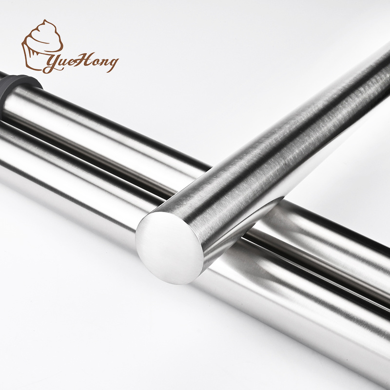 Stainless Steel Rolling Pin with Thickness Rings for Baking Adjustable Rolling Pin