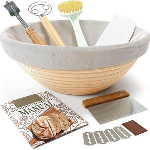 Superbaking Bread Proofing Basket Set Round 9" Sourdough Proofing Basket for Bread Making Tools Supplies