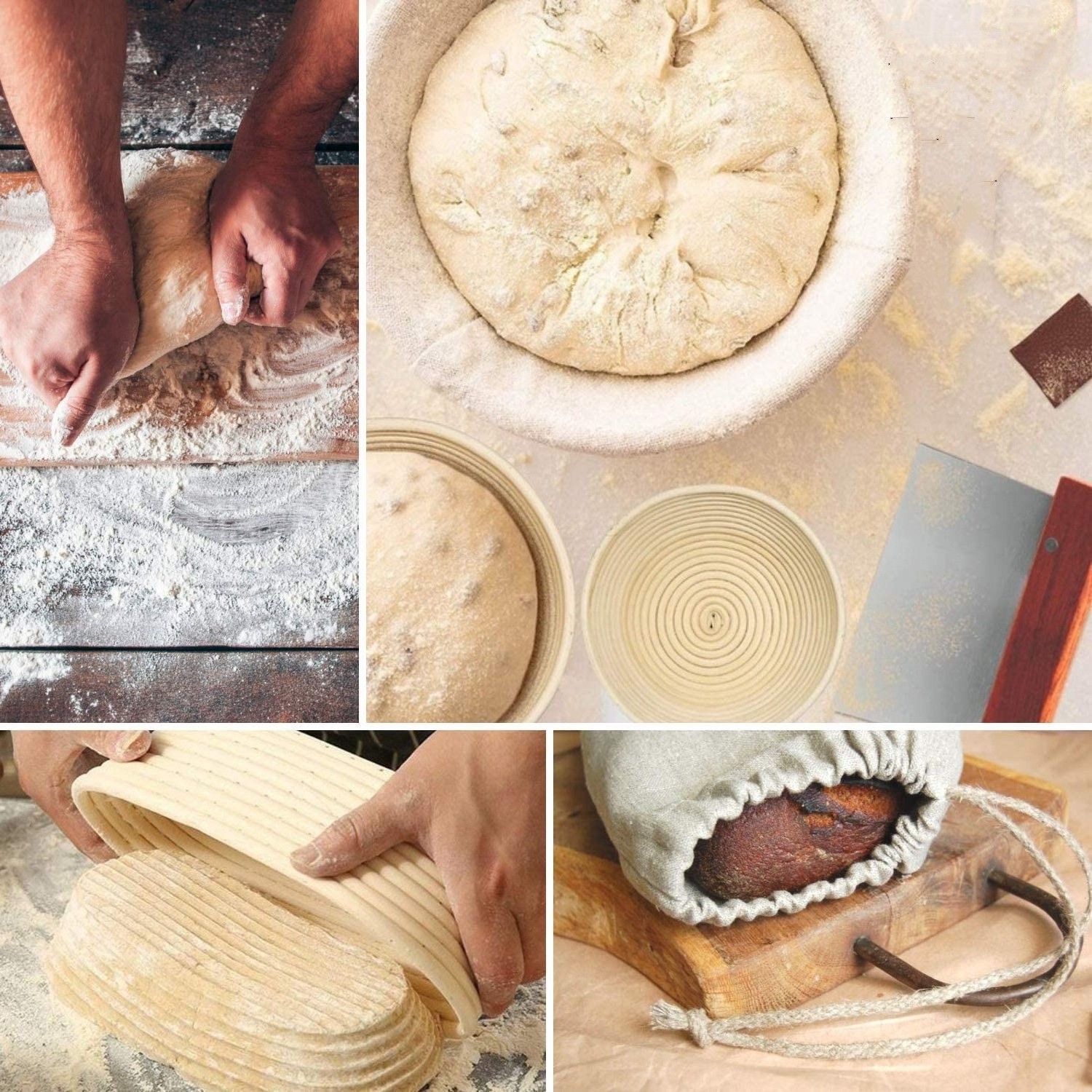 Superbaking Bread Proofing Basket Set Round 9