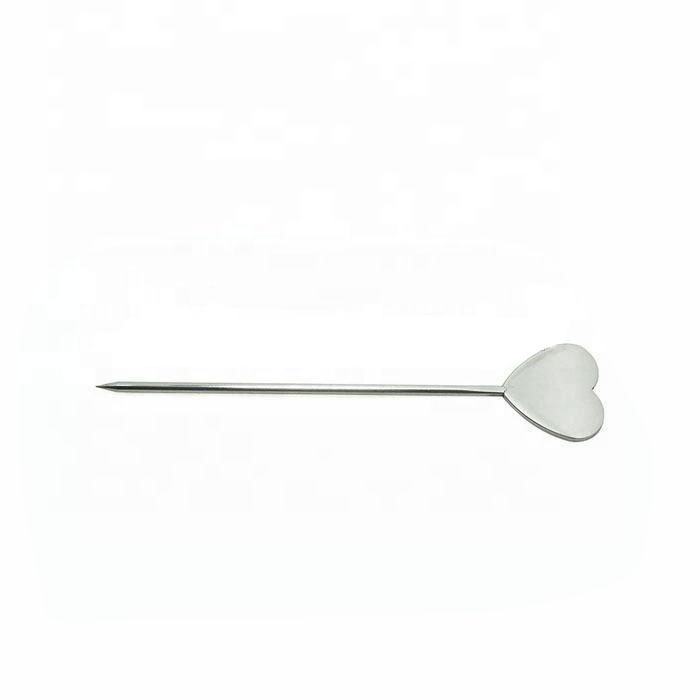 UJ-WT063  Durable Stainless Steel Heart Fruit Pick Heart Cocktail Pick