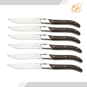 Laguiole Style Steak Knife  Non-serrated Steak Knife Set with nature Wood Handle  dinner Steak Knives with Gift Box