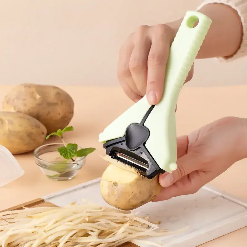 Wholesale Stainless Steel Three-in-One Fruit & Vegetable Peeler Double-Headed with Multi-Functional Potato Vegetable Scraper