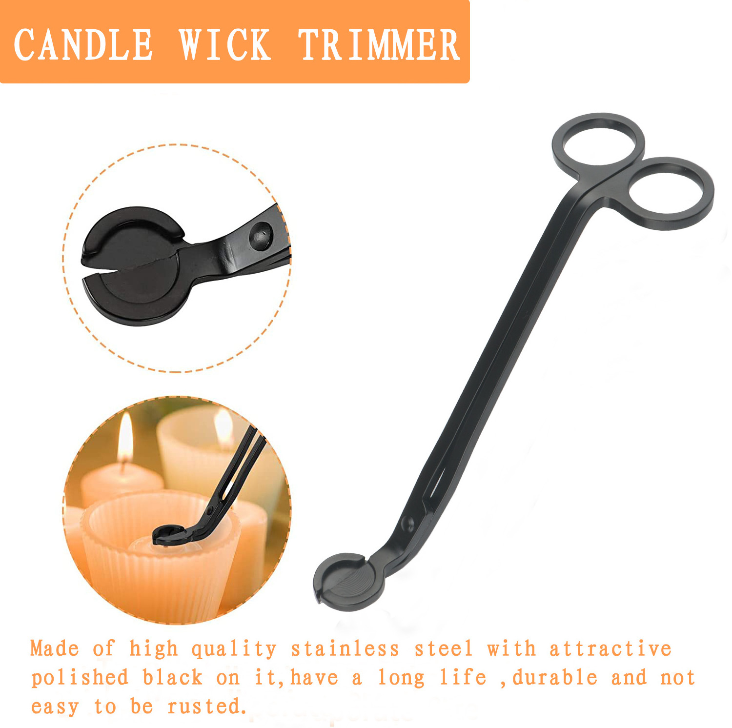 2024 wholesale Candle Wick Trimmer Candle Cutter Stainless Steel Wick  Scissor Candle Tool