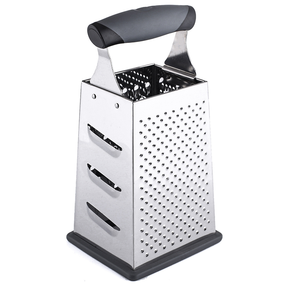 High quality kitchen stainless steel multifunction vegetable cheese 4 sides manual box grater