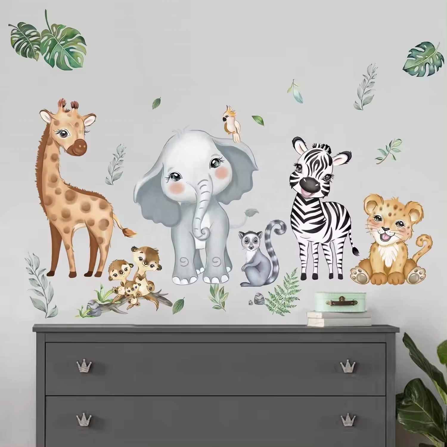 Animals Sticker Lion Bear Fox Decals Kid's Bedroom Wallpaper Self Adhesive Living Room Decorative Murals