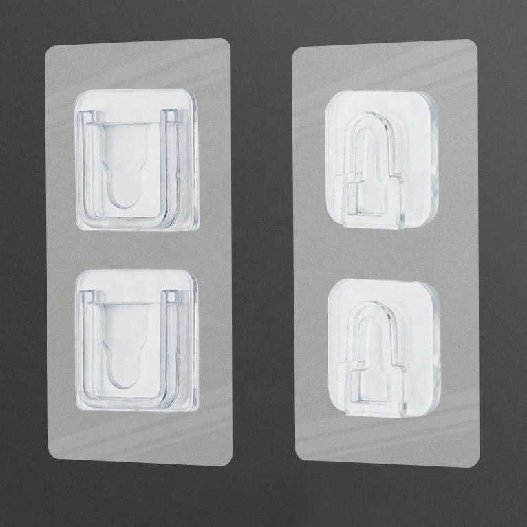 Seamless Wall Hanger Strong Sucker Double-Sided Self Adhesive Hooks for Bathroom Kitchen Door