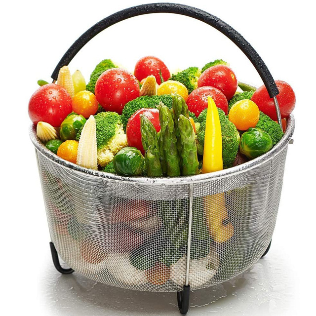 Stainless steel kitchen fruit compatible steamer basket accessories vegetable mesh strainer basket