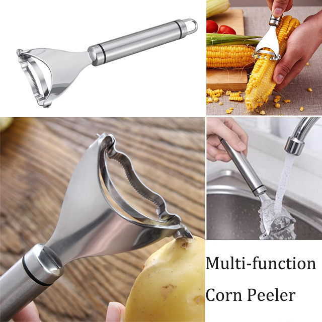 Stainless Steel Manual Vegetable Peel Sheller Kernel Stripper Machine Remover Cutter Corn Shaver Peeler For Kitchen