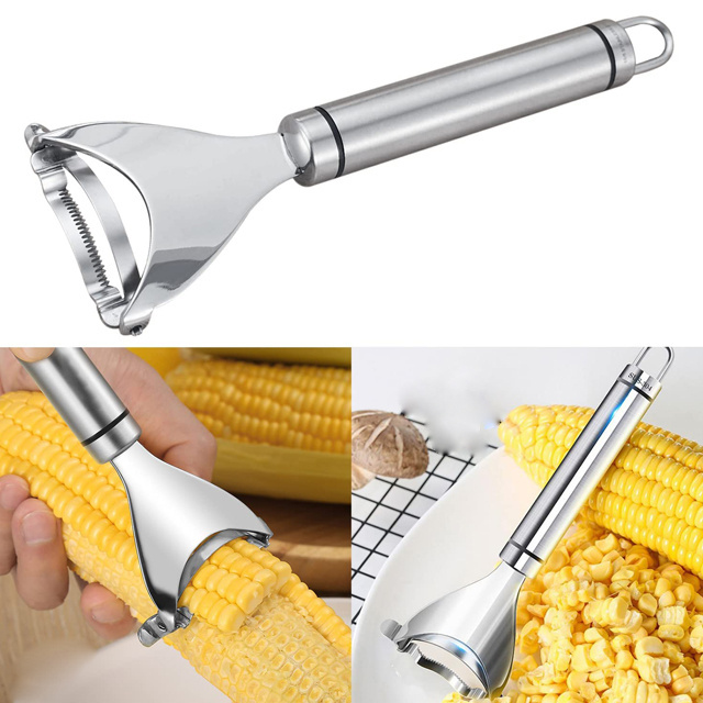 Stainless Steel Manual Vegetable Peel Sheller Kernel Stripper Machine Remover Cutter Corn Shaver Peeler For Kitchen