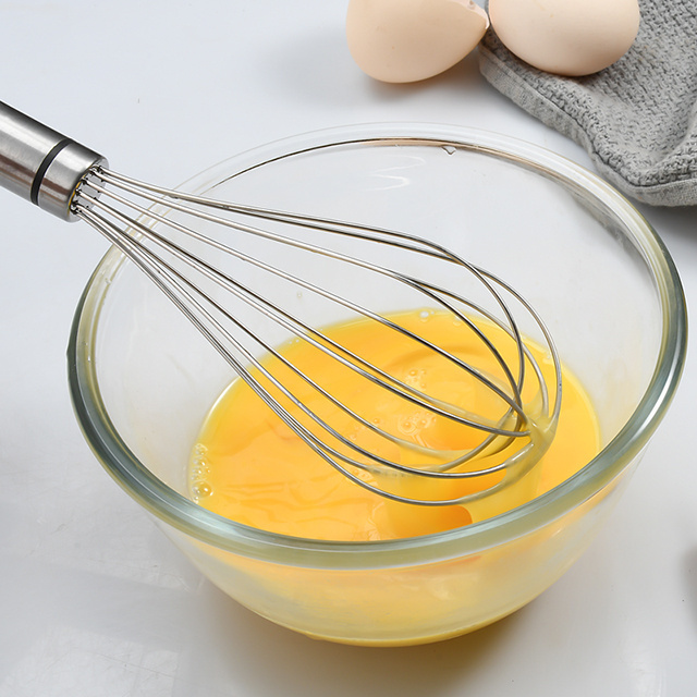 Low Price Promotional Manual Kitchen Accessories Stainless Steel Blending Whisk Wire Egg Beater For Push Cooking Baking