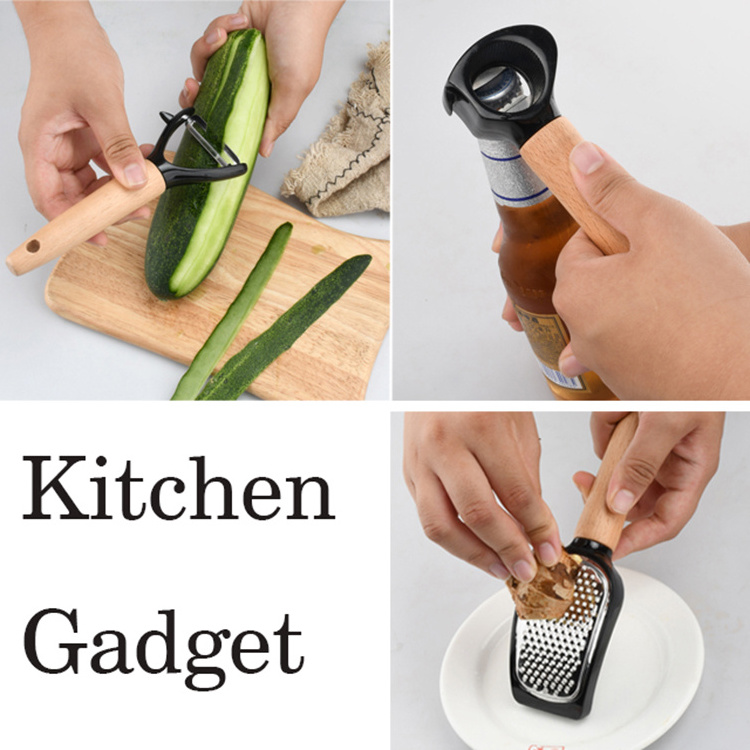 High Quality Stainless Steel Kitchen Accessories Tools Small Kitchen Gadgets With Wood Handle