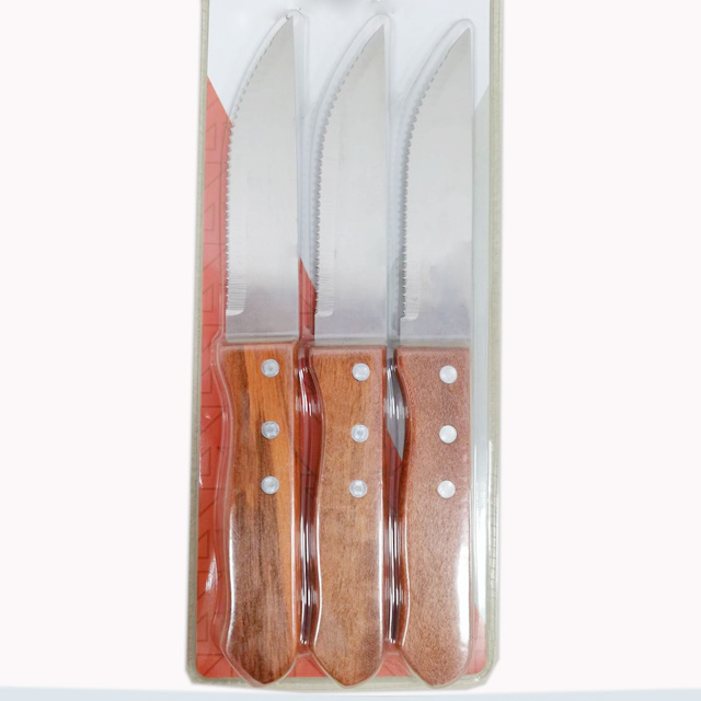 Factory Hot Sales Stainless Steel Steak Knives Set Steak Knife & Fork Set With Wood handle