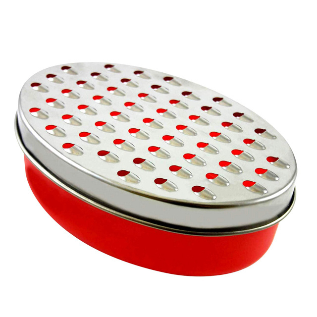 Wholesale Manual Vegetable Cutter Ginger Lemon Zester Chopper Cheese Box Oval Grater With Food Storage Container Lid