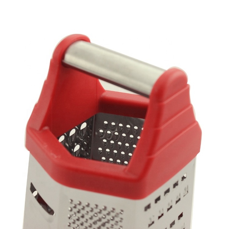 kitchen stainless steel multi 6 side cheese carrot grater slicer set with container