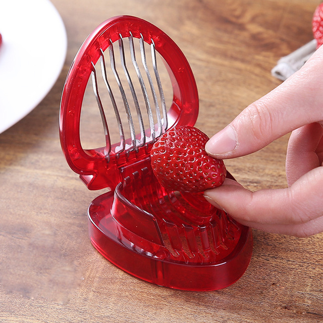 Wholesale Kitchen Gadgets Stainless Steel Fruit Heart Shaped Shell Slicer Shredder Strawberry Boiled Egg Cutter