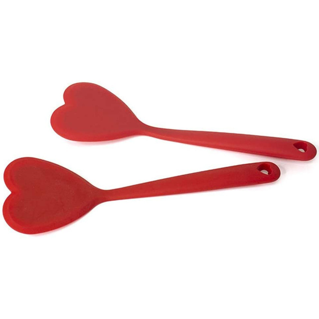 Lovely heart shape head silicone turner with good grip