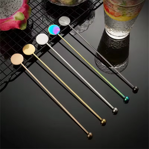 Metal Coffee Stirrers for Drinks Stainless Steel Cocktail Stirrers Reusable Stir Sticks for Tropical Decor Beach Party Mixed Dri