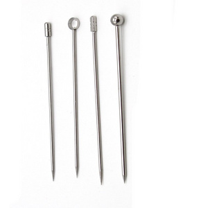 Metal Cocktail Toothpicks Stainless Steel Cocktail Picks Martini Picks Round Bead Cocktail Picks Skewers for Drinks