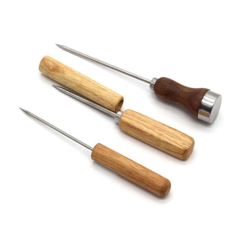 Hot Sale Wholesale Stainless Steel Wood Handle Ice Pick