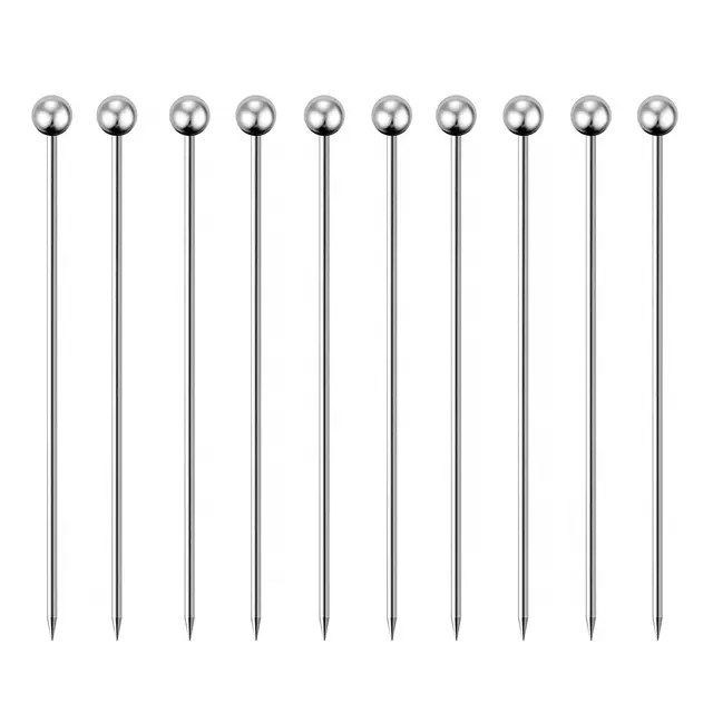 Fruit Fork Stainless Steel Cocktail Picks Fruit Sticks Toothpicks Party Bar Cocktail Fruit Stick Reusable Drink Picks Supplies