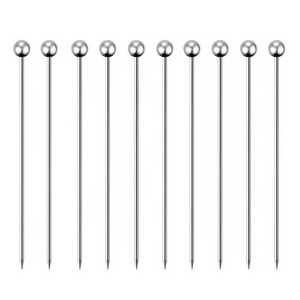 Fruit Fork Stainless Steel Cocktail Picks Fruit Sticks Toothpicks Party Bar Cocktail Fruit Stick Reusable Drink Picks Supplies