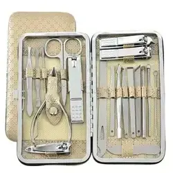 Professional Nail Clippers Rose gold manicure set stainless steel pedicure care tools Women Grooming Kit