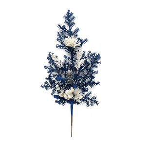 Christmas Handmade Floral Pick 45cm Artificial Glitter Tree Pick Christmas Decoration Picks Home Party Decor