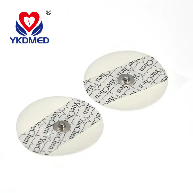 Ecg Ekg Electrodes Conductive Electrode Pad Medical Device 50pcs CE Adult Disposable Foam Round Ag/agci Sensor 50mm White /