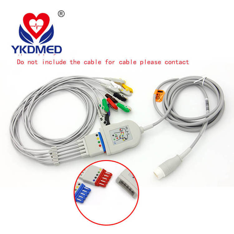 New Design Medical TPU 5 Lead 10Pin Compatible HP Vital Sign Monitor IEC ECG/ EKG Leadwire Clip ECG Cable